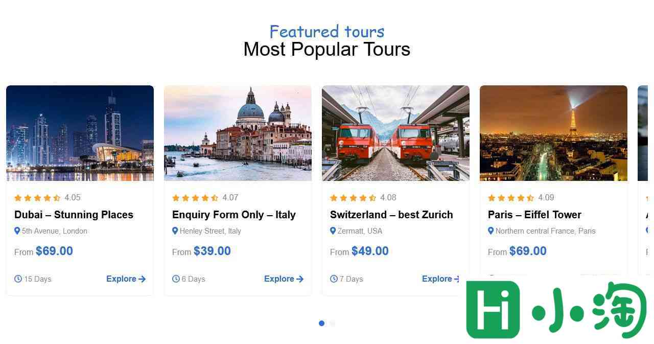 旅行旅程攻略服务网站模板